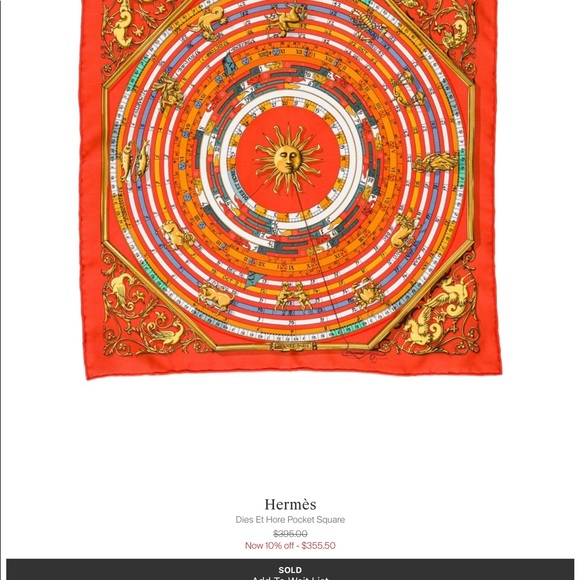 HERMÈS Petit Astrologie Dies et Hore Silk Scarf, Rare Colorway - Picture 13 of 13